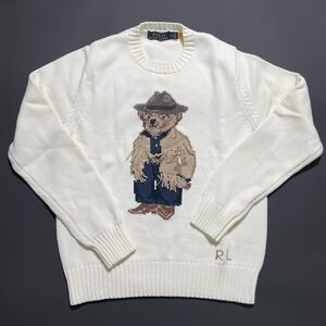 Polo Ralph Lauren Cream White Bear Sweater Women’s Size Small Crew Neck